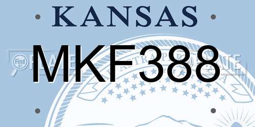 MKF388 Kansas License Plate