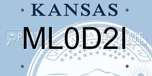 ML0D2I Kansas License Plate