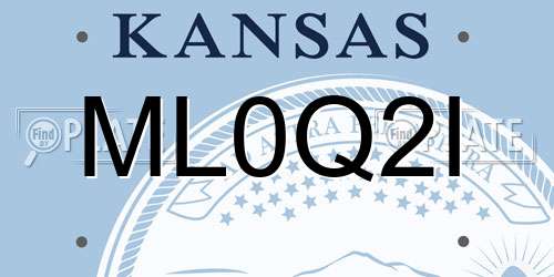 ML0Q2I Kansas License Plate