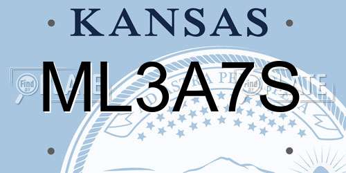 ML3A7S Kansas License Plate