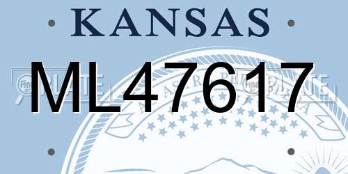 ML47617 Kansas License Plate