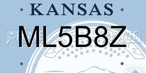 ML5B8Z Kansas License Plate
