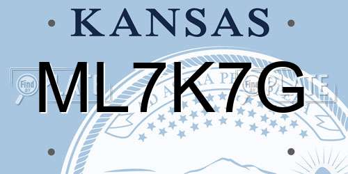 ML7K7G Kansas License Plate