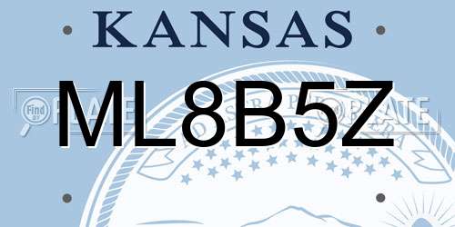 ML8B5Z Kansas License Plate