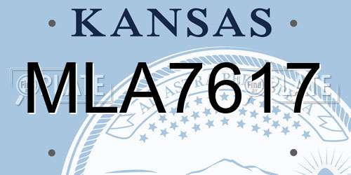 MLA7617 Kansas License Plate