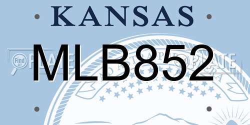 MLB852 Kansas License Plate