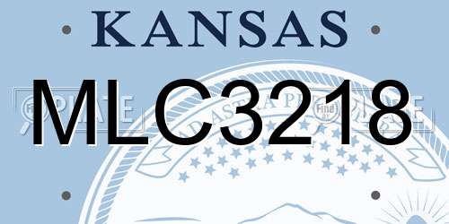 MLC3218 Kansas License Plate