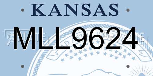 MLL9624 Kansas License Plate