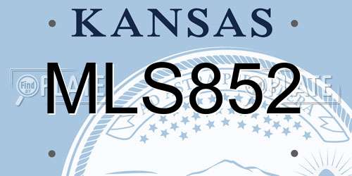 MLS852 Kansas License Plate