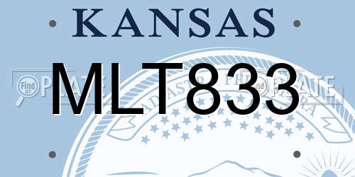 MLT833 Kansas License Plate