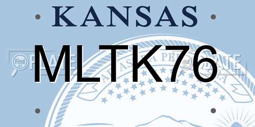 MLTK76 Kansas License Plate