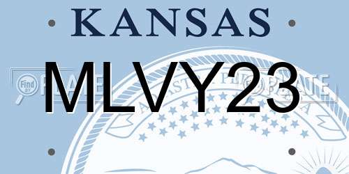 MLVY23 Kansas License Plate