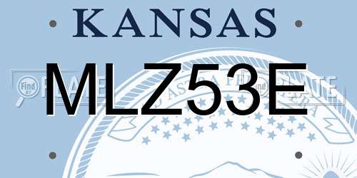 MLZ53E Kansas License Plate