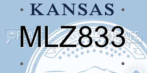 MLZ833 Kansas License Plate