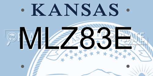 MLZ83E Kansas License Plate
