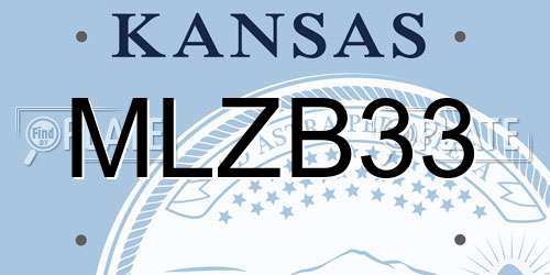 MLZB33 Kansas License Plate