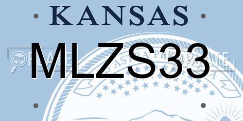 MLZS33 Kansas License Plate