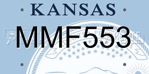 MMF553 Kansas License Plate