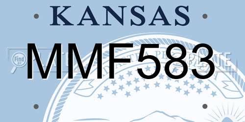 MMF583 Kansas License Plate