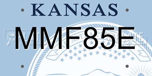 MMF85E Kansas License Plate