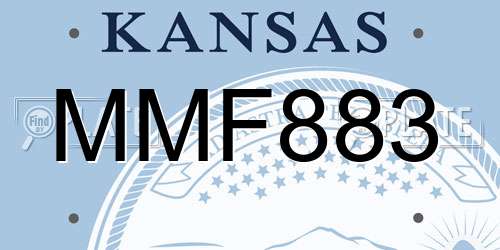 MMF883 Kansas License Plate