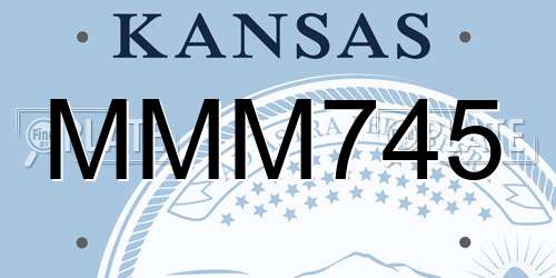 MMM745 Kansas License Plate