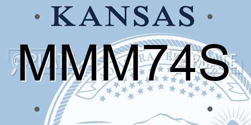 MMM74S Kansas License Plate