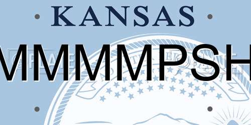 MMMMPSH Kansas License Plate