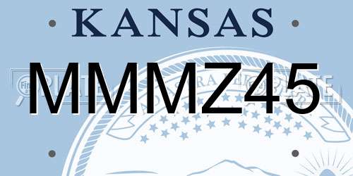 MMMZ45 Kansas License Plate