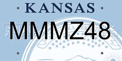 MMMZ48 Kansas License Plate