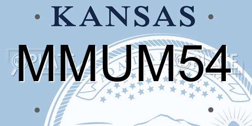 MMUM54 Kansas License Plate