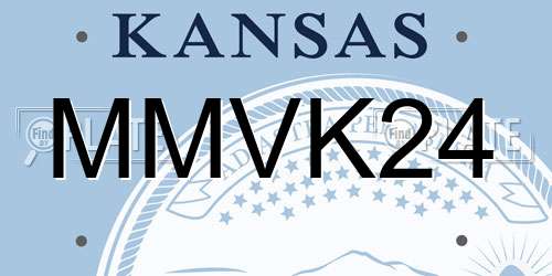 MMVK24 Kansas License Plate