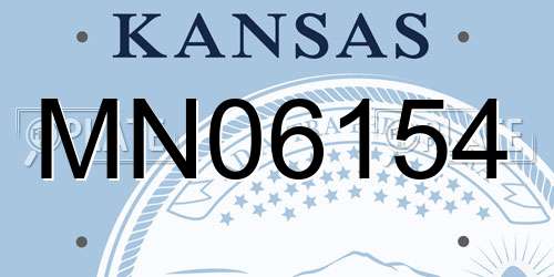 MN06154 Kansas License Plate