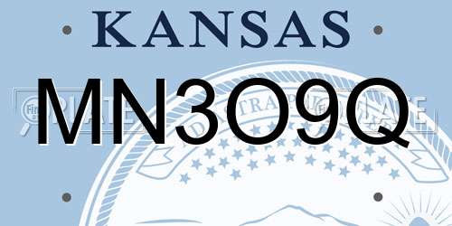 MN3O9Q Kansas License Plate