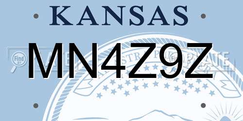 MN4Z9Z Kansas License Plate