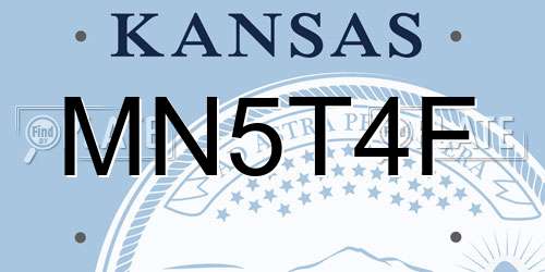 MN5T4F Kansas License Plate