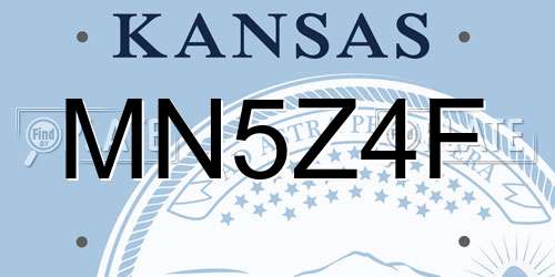 MN5Z4F Kansas License Plate