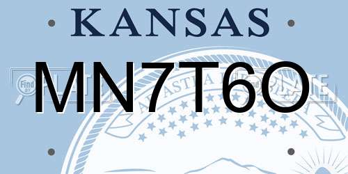 MN7T6O Kansas License Plate