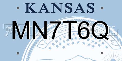 MN7T6Q Kansas License Plate