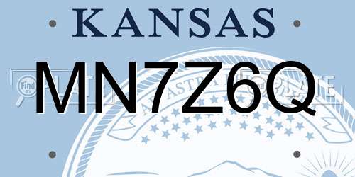 MN7Z6Q Kansas License Plate