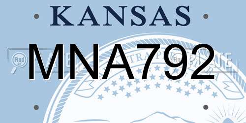 MNA792 Kansas License Plate