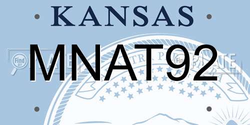 MNAT92 Kansas License Plate