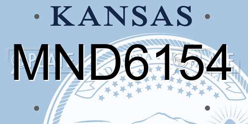 MND6154 Kansas License Plate