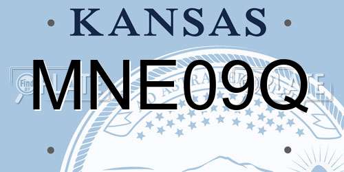 MNE09Q Kansas License Plate