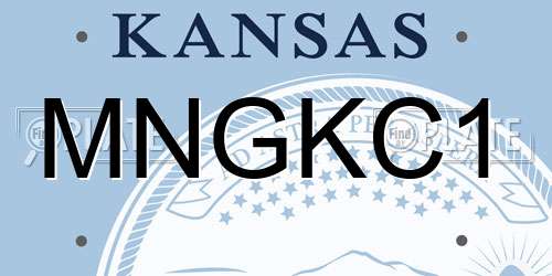 MNGKC1 Kansas License Plate