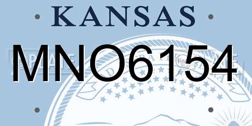 MNO6154 Kansas License Plate