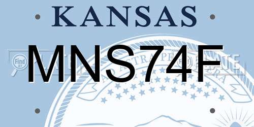 MNS74F Kansas License Plate