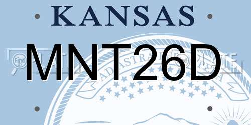MNT26D Kansas License Plate