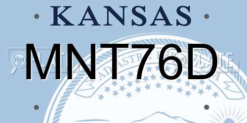 MNT76D Kansas License Plate