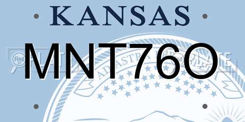MNT76O Kansas License Plate